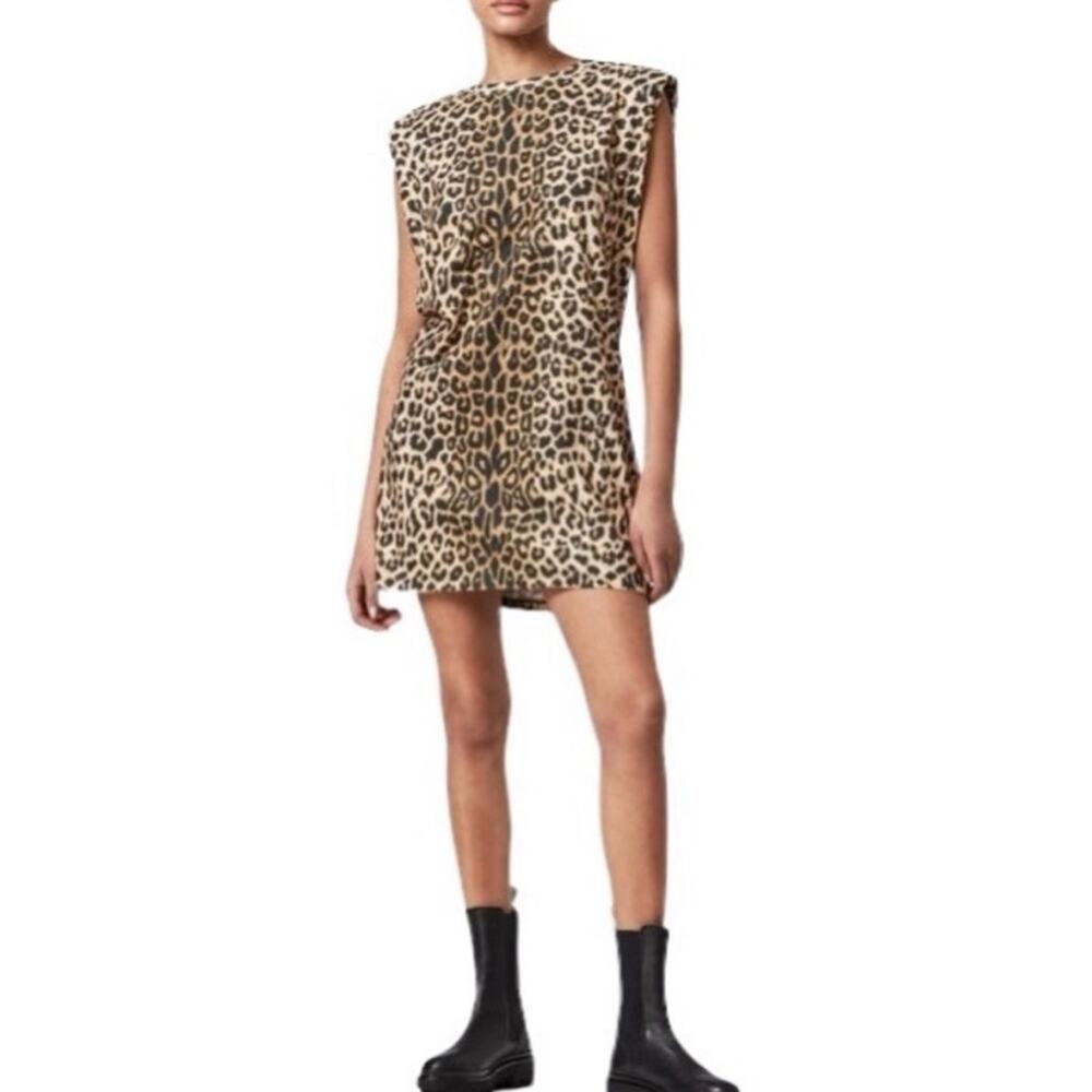 NWOT All Saints Coni Leopard Print Tank Mini Dress XS
